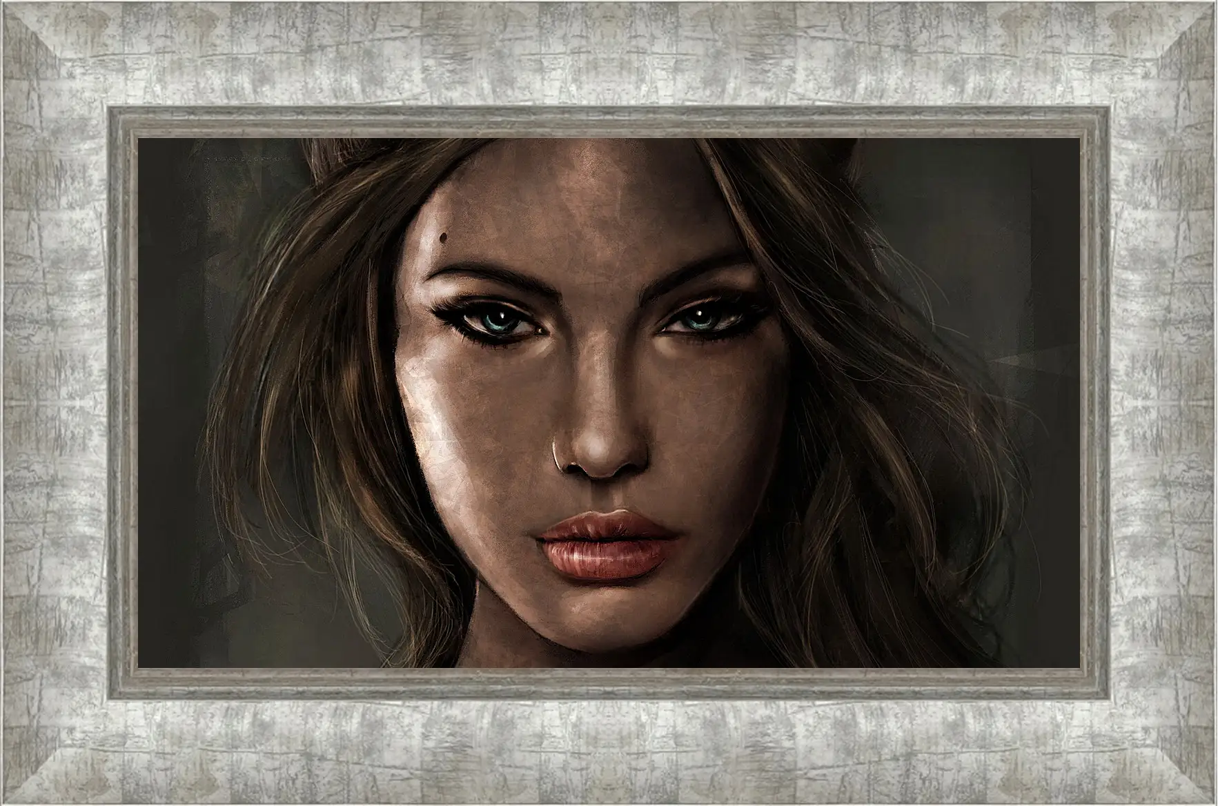 Картина в раме - lara croft, tomb raider, face