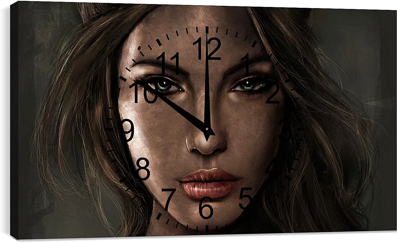 Часы картина - lara croft, tomb raider, face