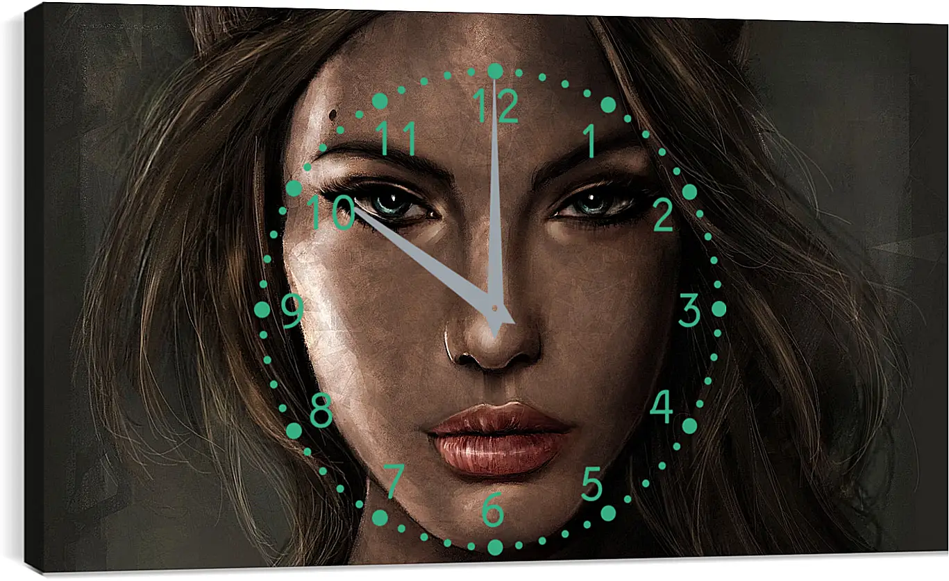 Часы картина - lara croft, tomb raider, face