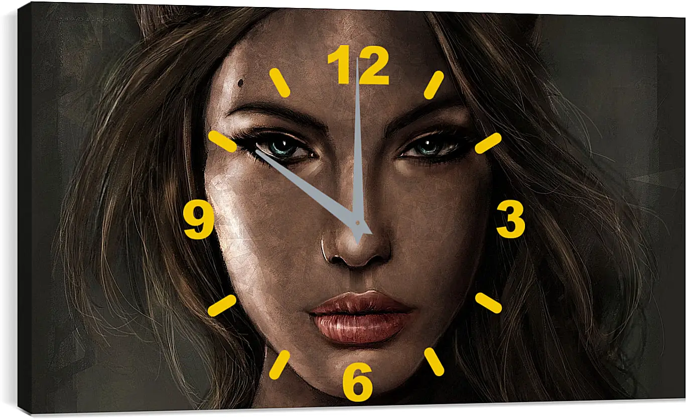 Часы картина - lara croft, tomb raider, face