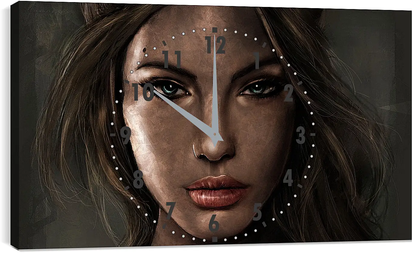 Часы картина - lara croft, tomb raider, face