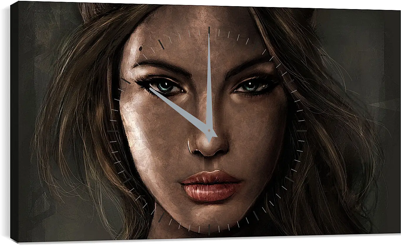 Часы картина - lara croft, tomb raider, face