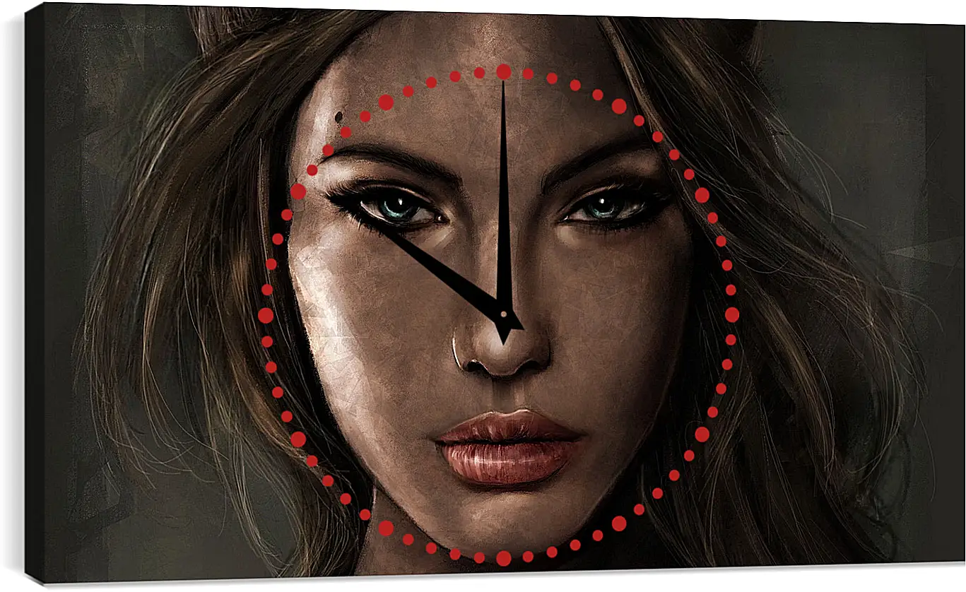 Часы картина - lara croft, tomb raider, face