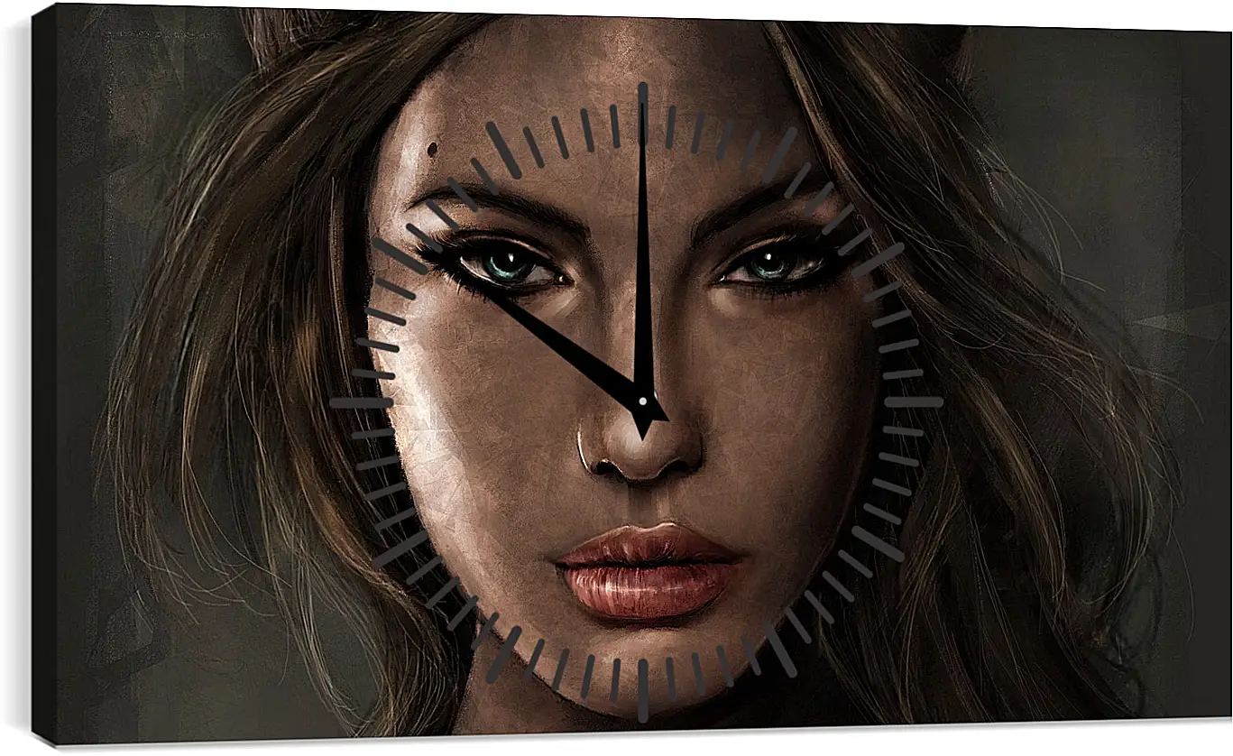 Часы картина - lara croft, tomb raider, face