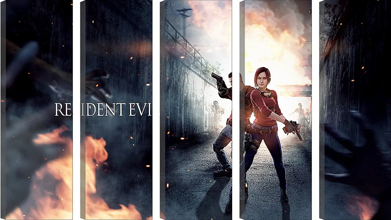 Модульная картина - resident evil, claire redfield, chris redfield
