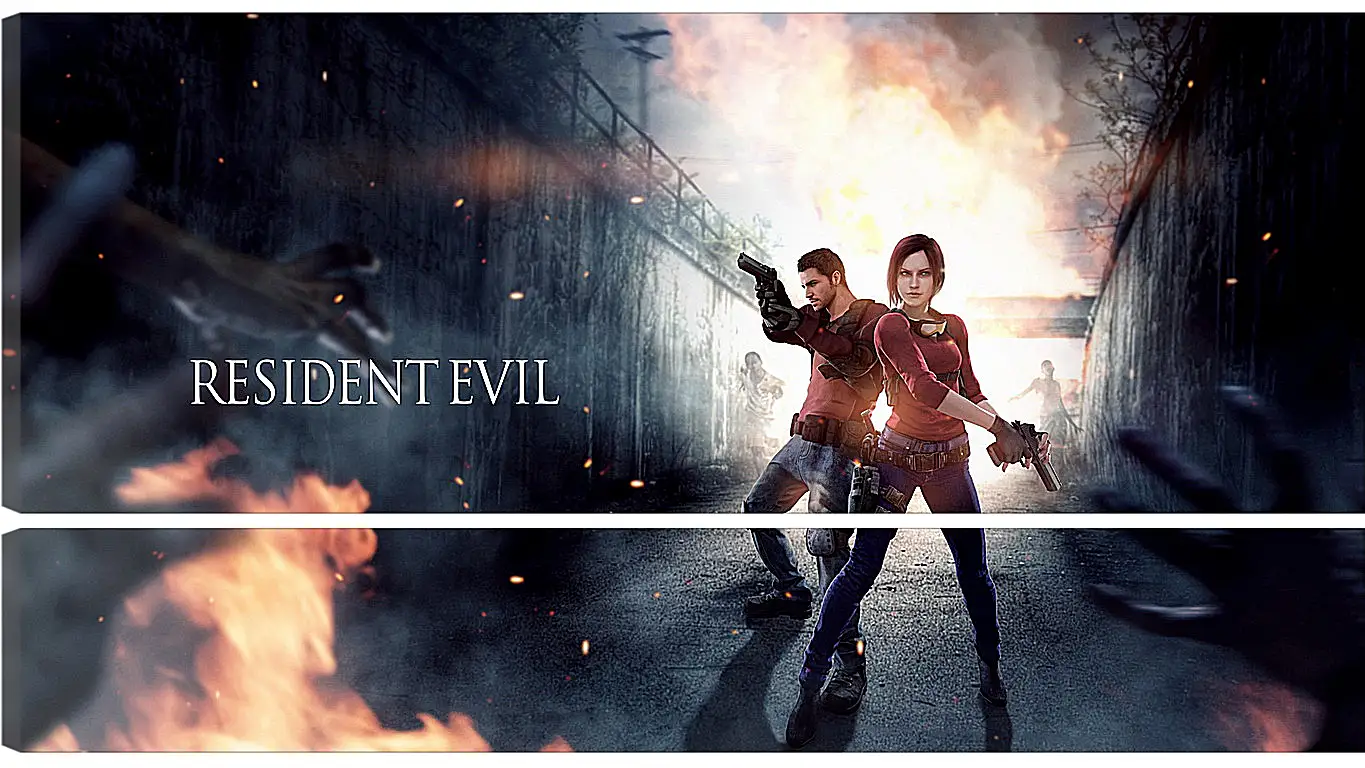 Модульная картина - resident evil, claire redfield, chris redfield
