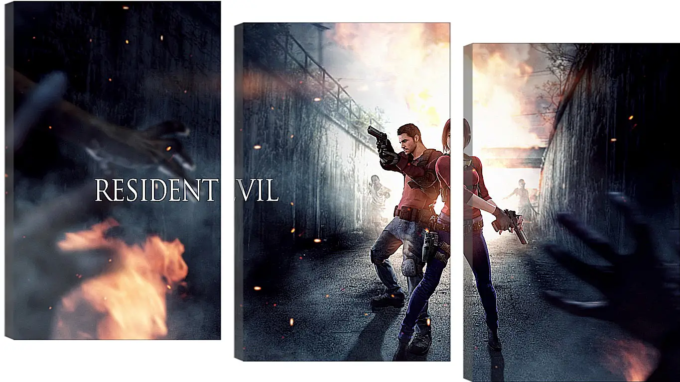 Модульная картина - resident evil, claire redfield, chris redfield
