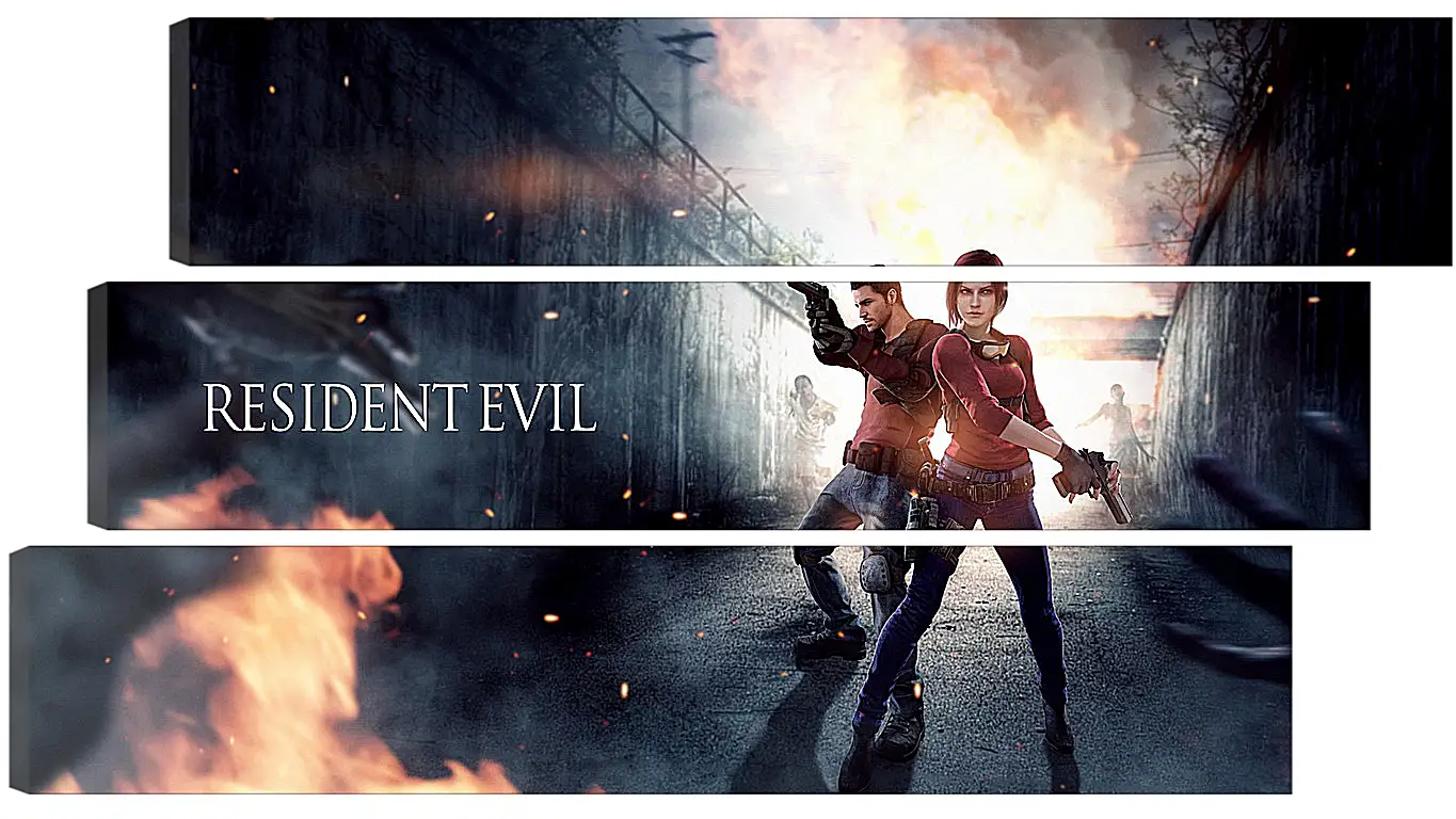 Модульная картина - resident evil, claire redfield, chris redfield
