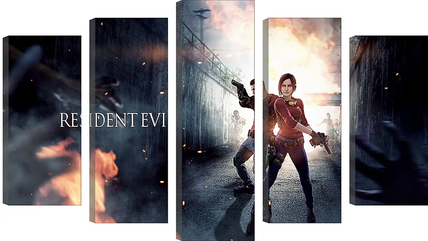 Модульная картина - resident evil, claire redfield, chris redfield
