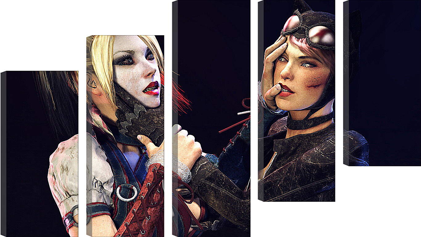 Модульная картина - batman, arkham knight, catwoman