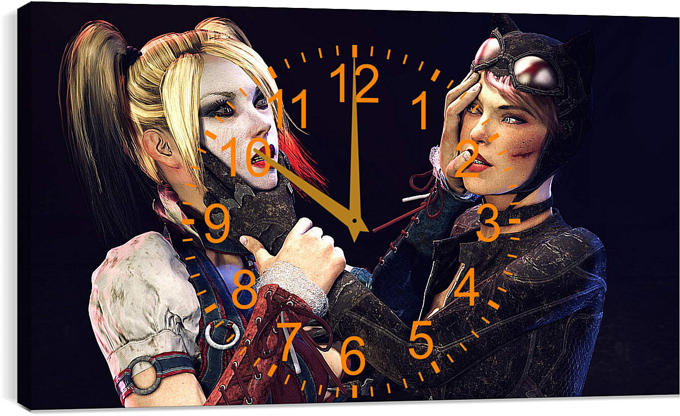 Часы картина - batman, arkham knight, catwoman