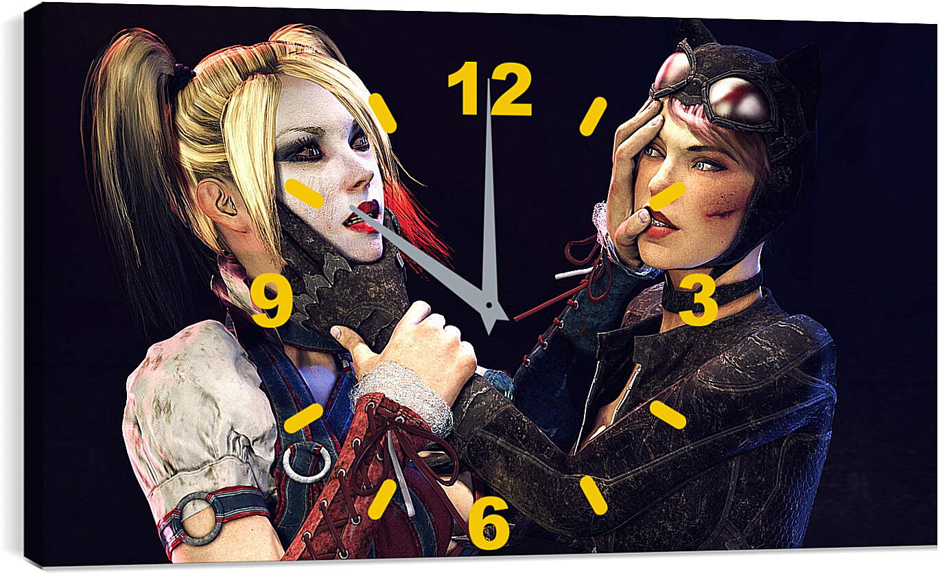 Часы картина - batman, arkham knight, catwoman