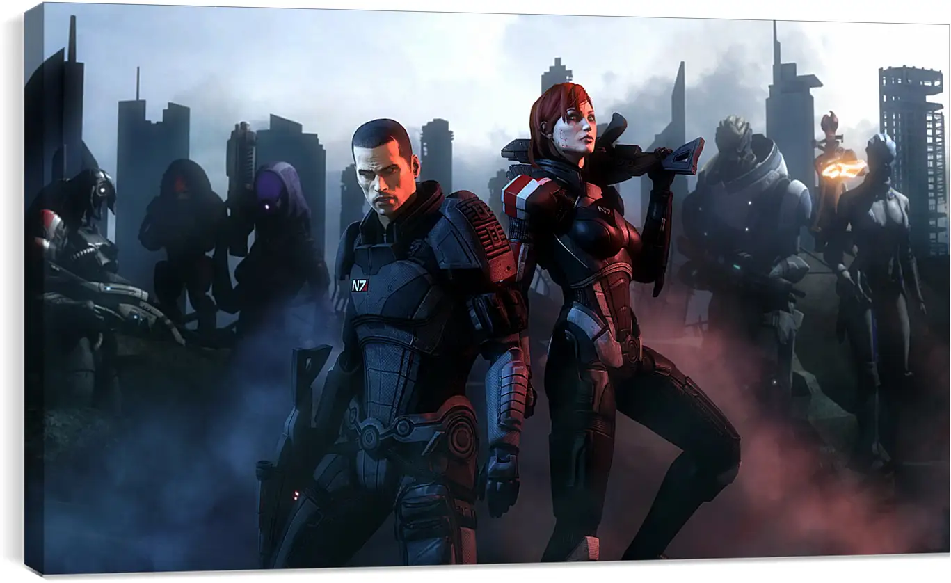 Постер и плакат - mass effect, shepard, garrus vakarian
