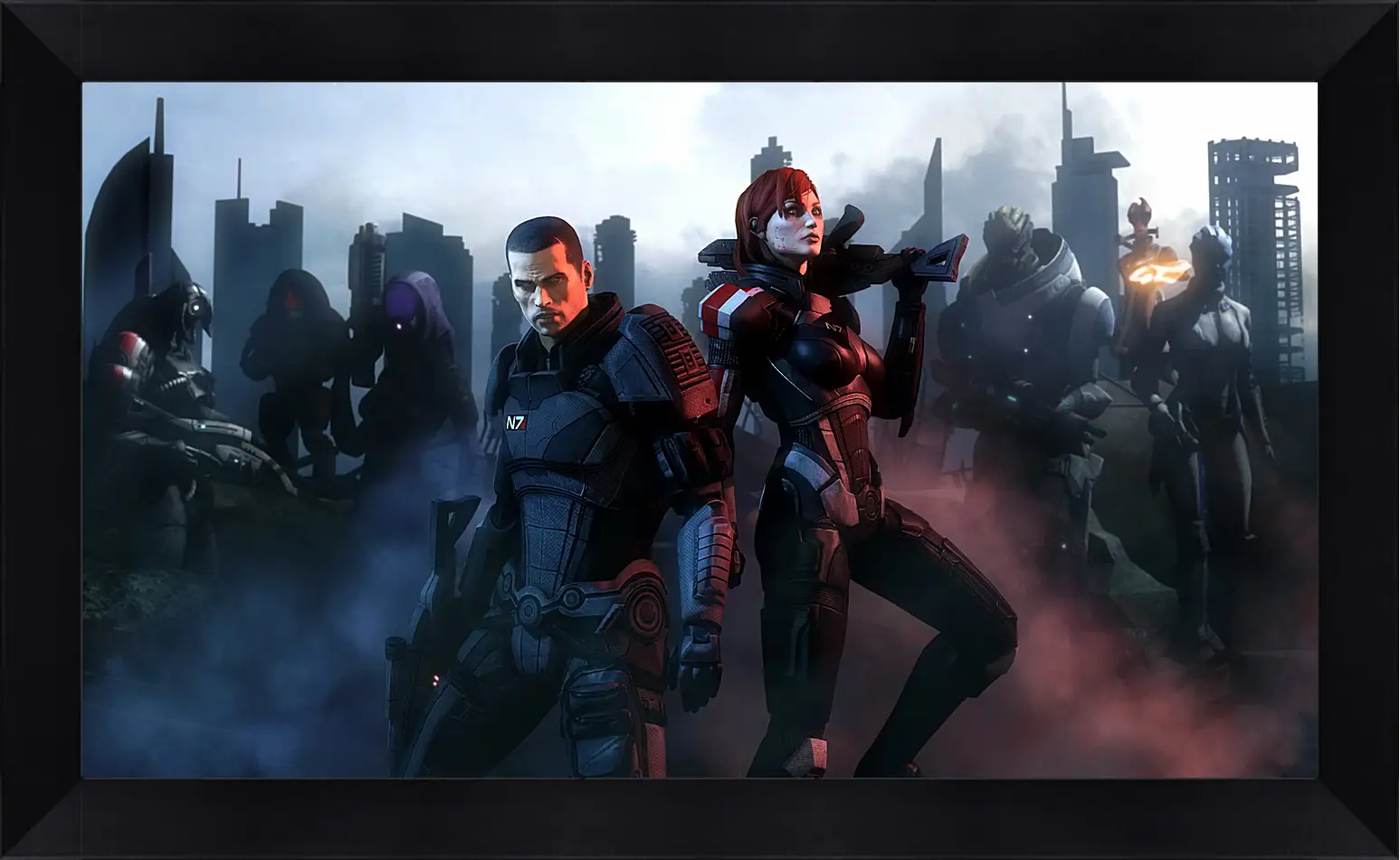 Картина в раме - mass effect, shepard, garrus vakarian
