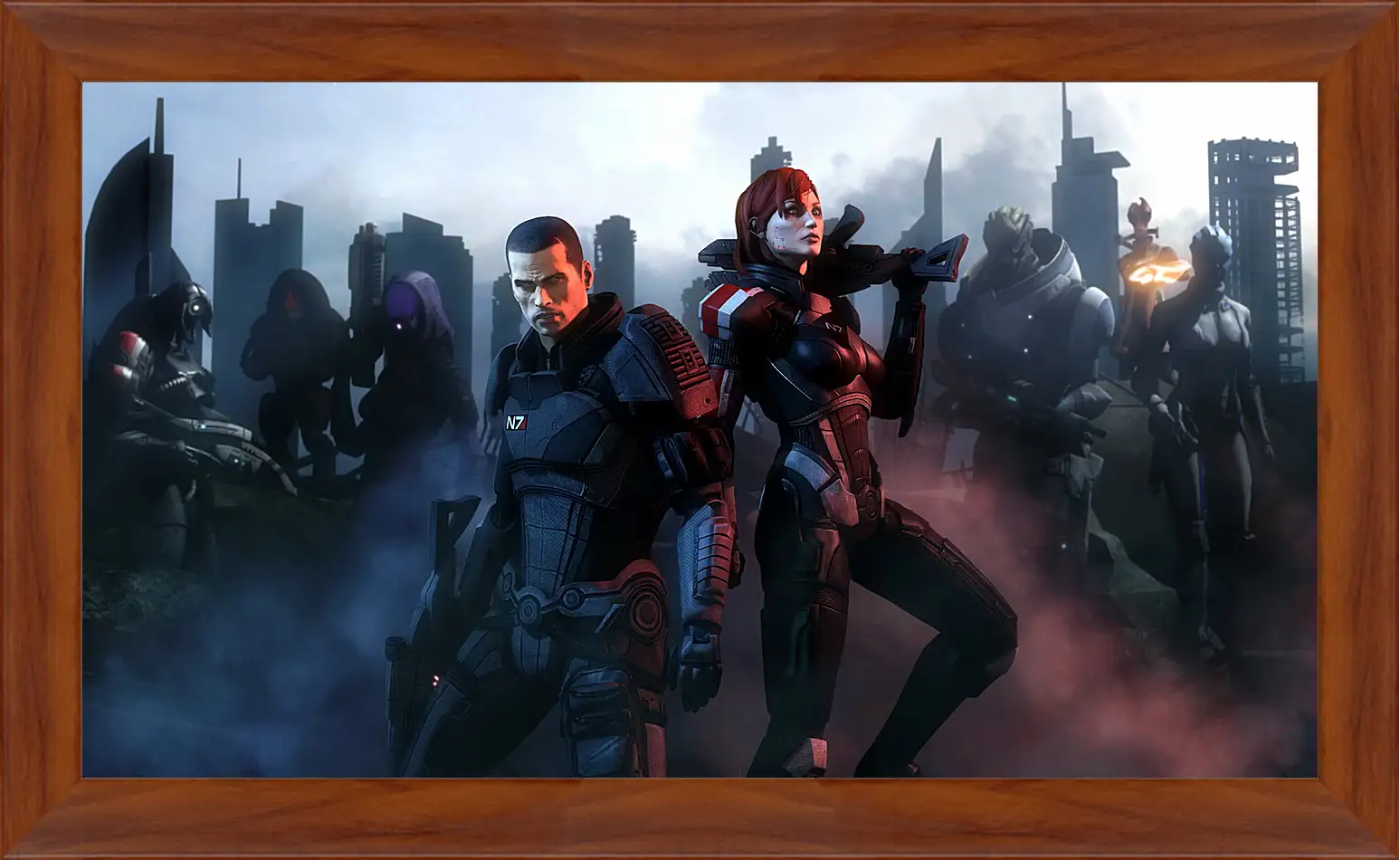 Картина в раме - mass effect, shepard, garrus vakarian
