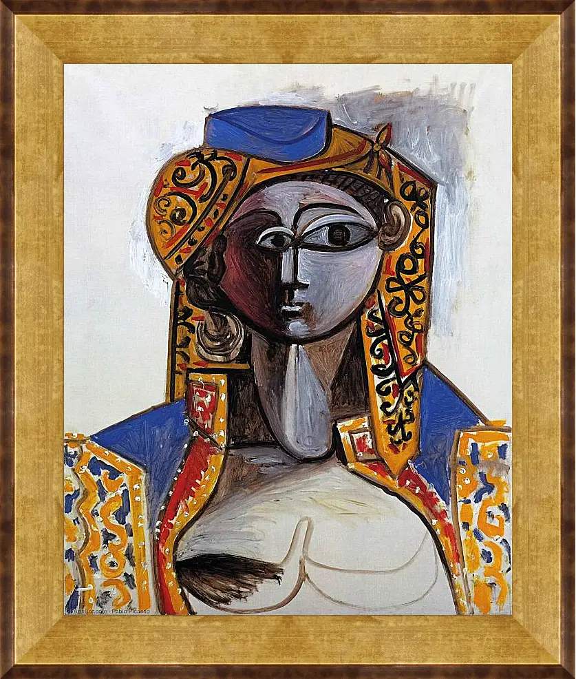 Картина в раме - Жаклин в турецком костюме. Пабло Пикассо