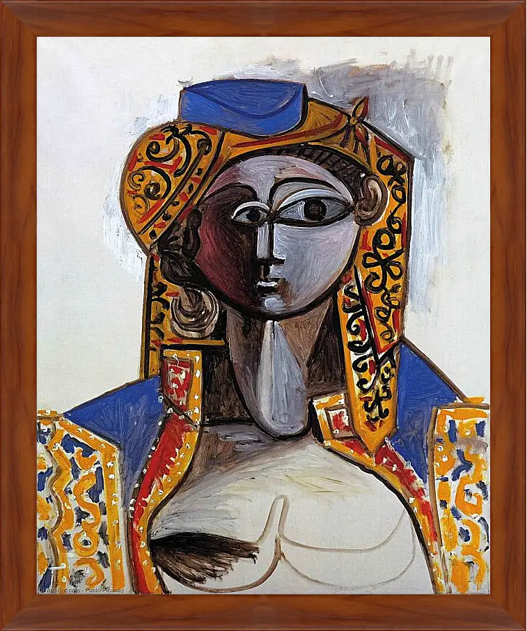 Картина в раме - Жаклин в турецком костюме. Пабло Пикассо