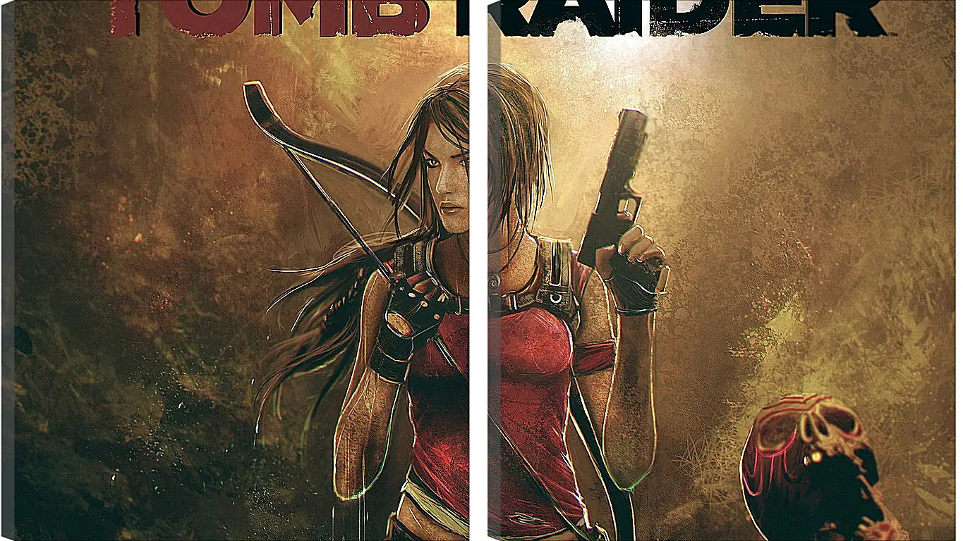 Модульная картина - tomb raider, lara croft, weapons