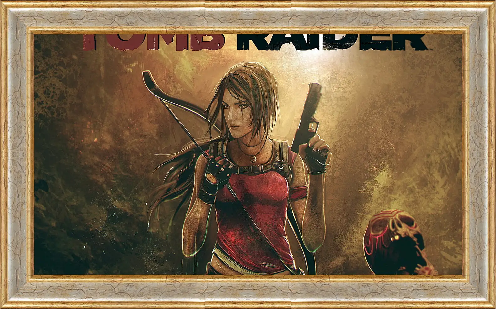 Картина в раме - tomb raider, lara croft, weapons