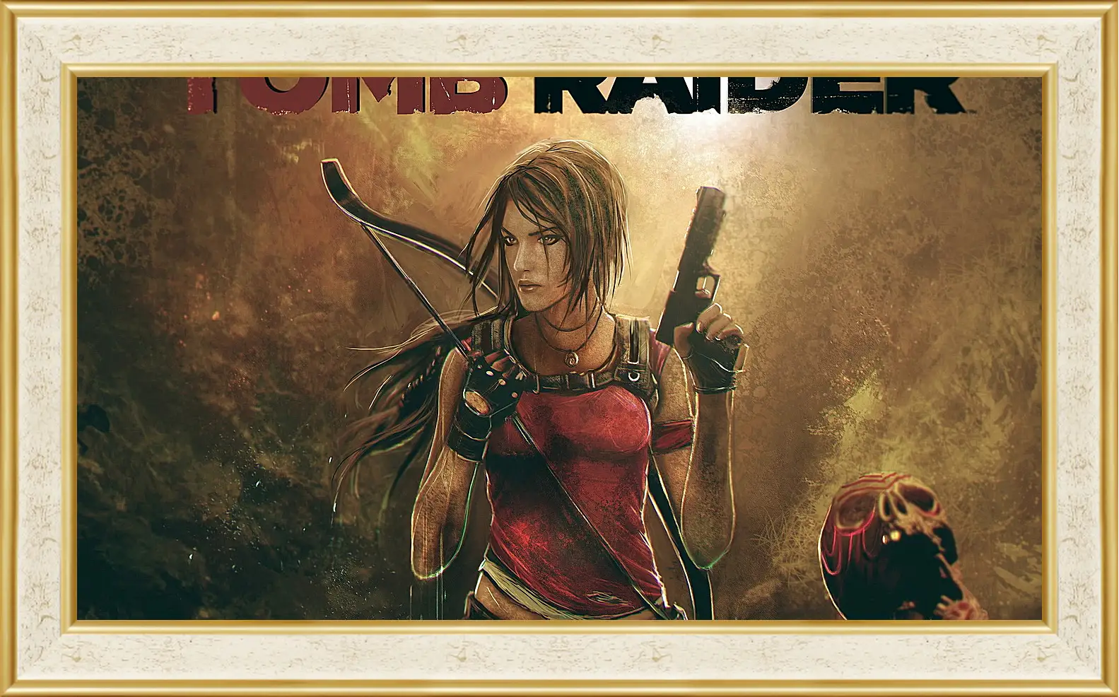 Картина в раме - tomb raider, lara croft, weapons