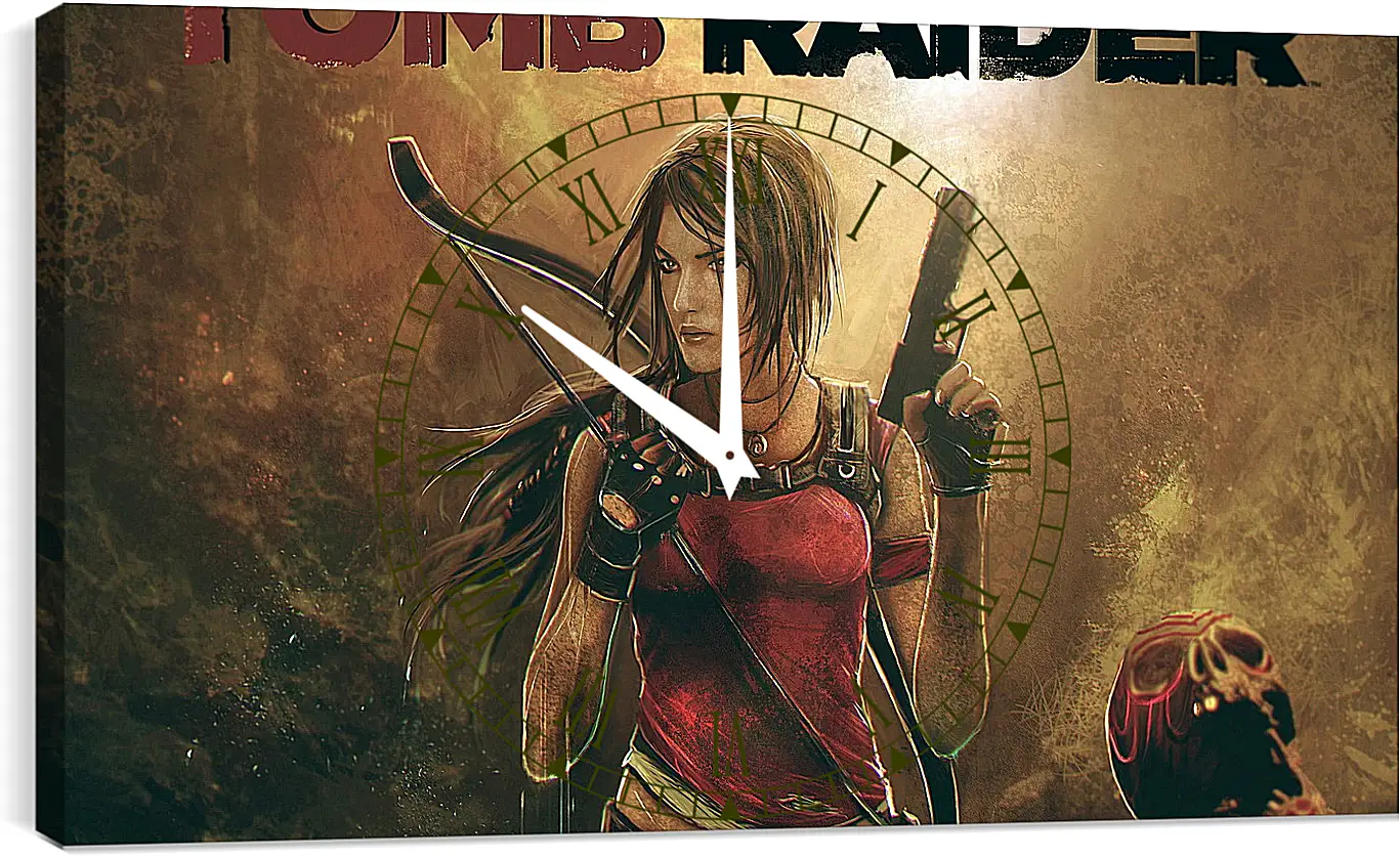 Часы картина - tomb raider, lara croft, weapons