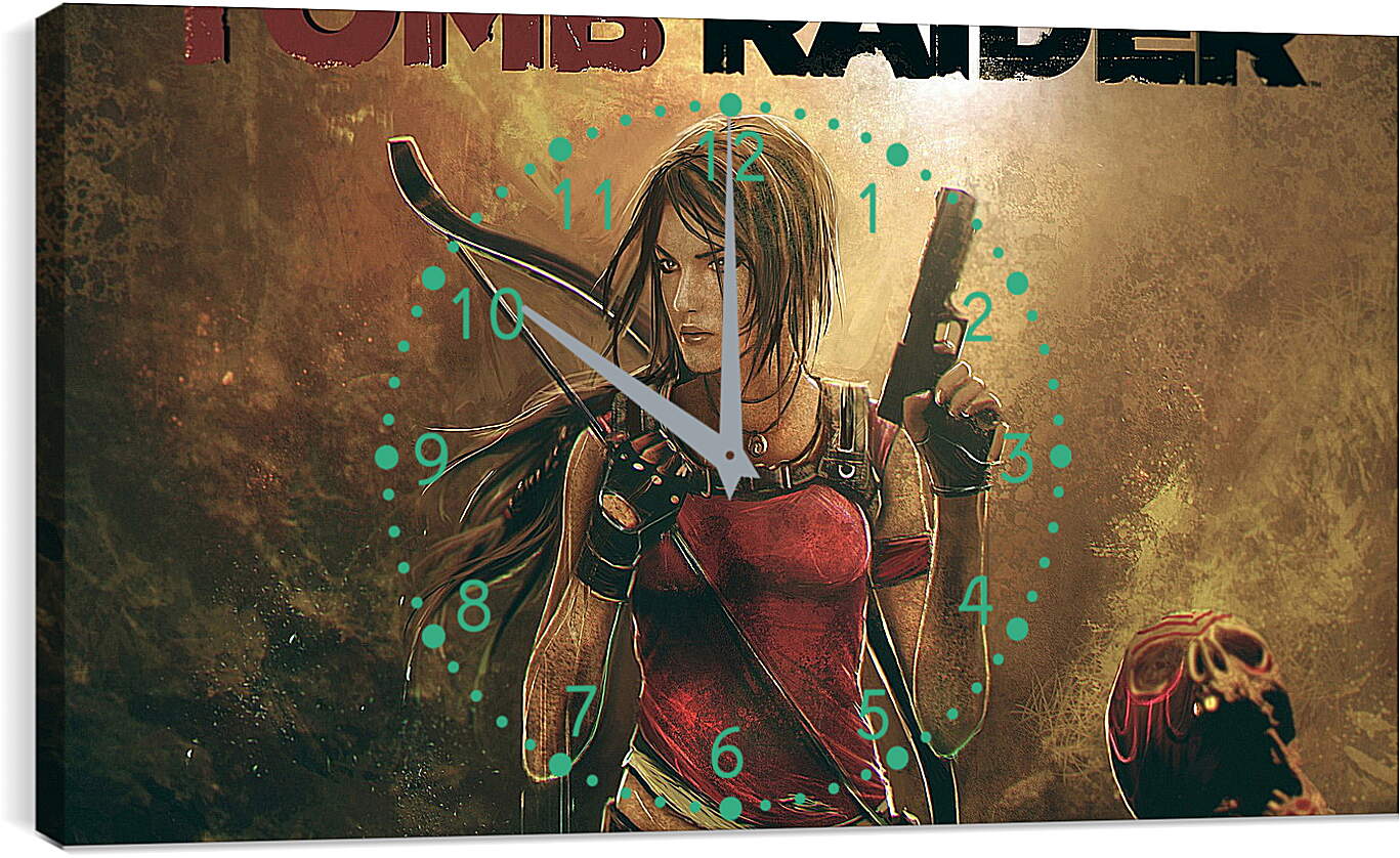 Часы картина - tomb raider, lara croft, weapons