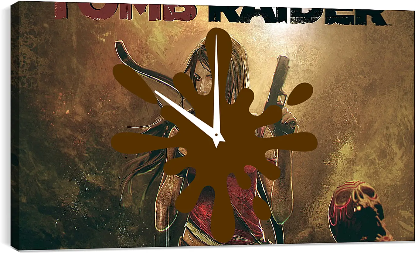 Часы картина - tomb raider, lara croft, weapons