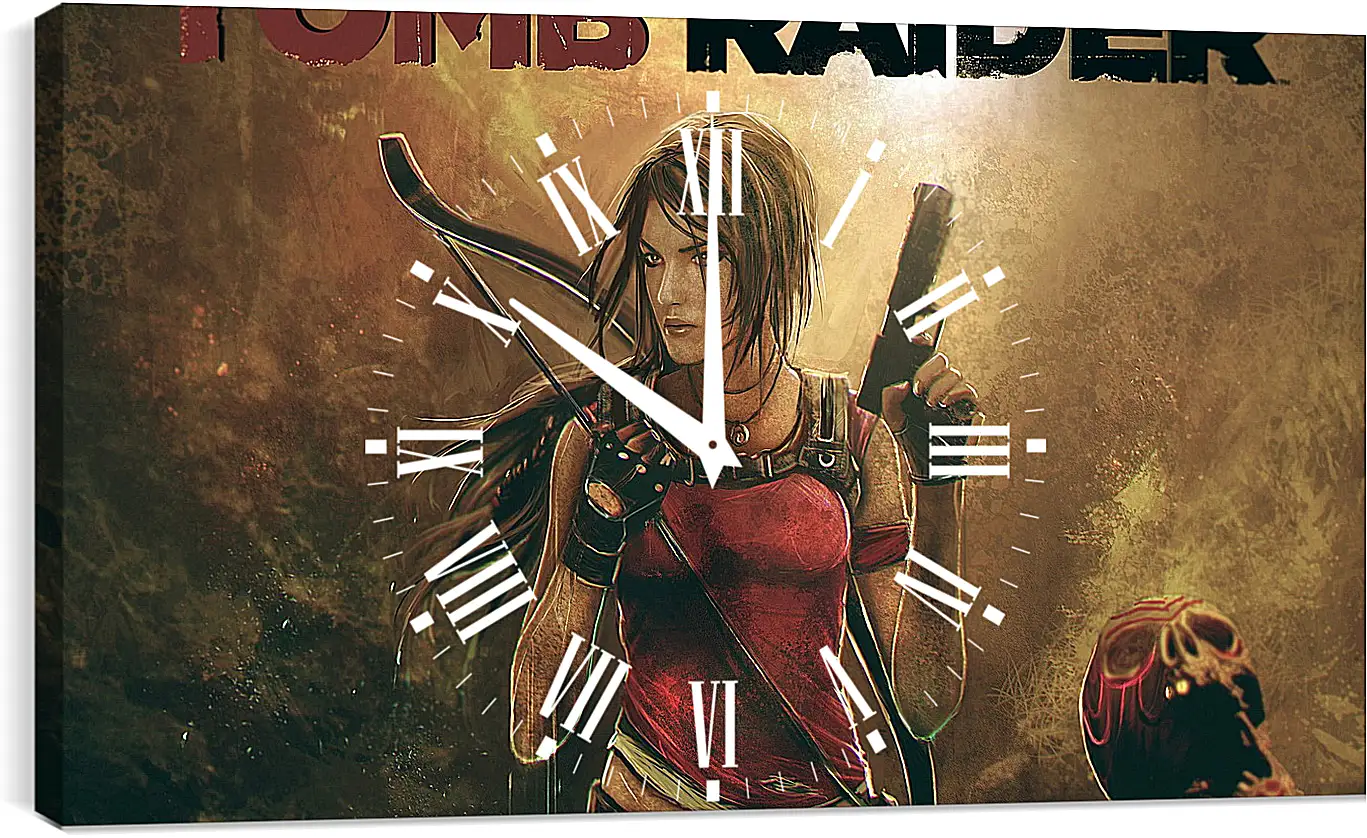 Часы картина - tomb raider, lara croft, weapons