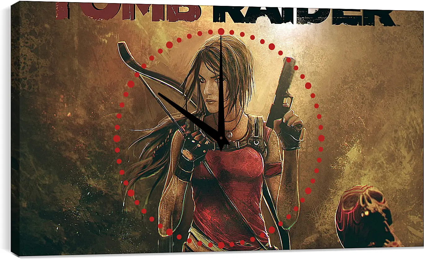 Часы картина - tomb raider, lara croft, weapons