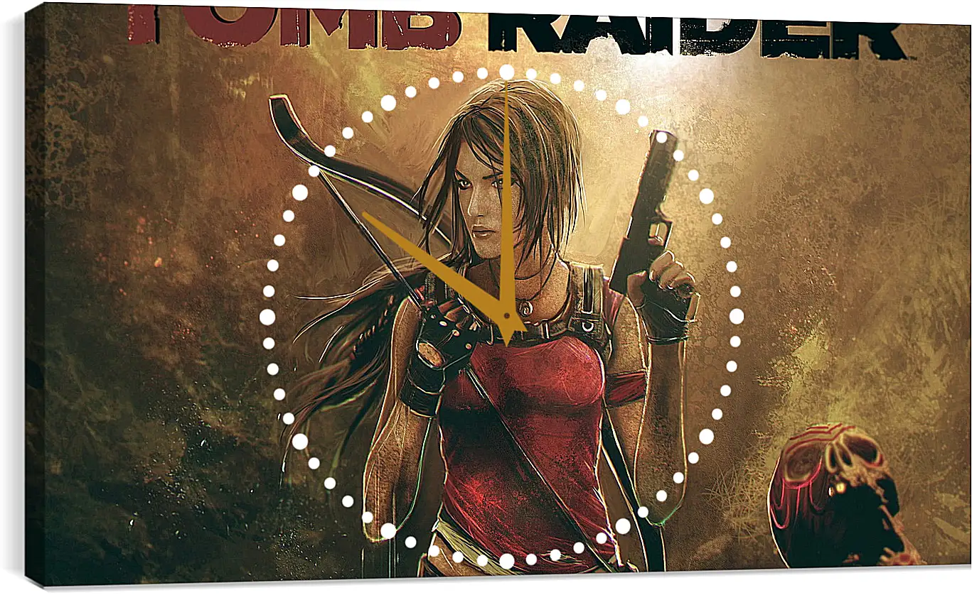 Часы картина - tomb raider, lara croft, weapons