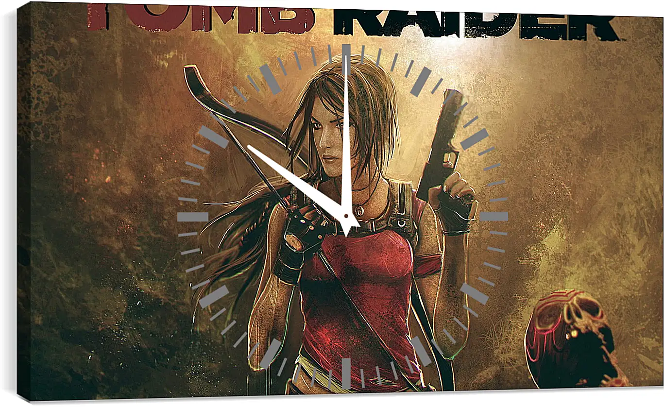 Часы картина - tomb raider, lara croft, weapons