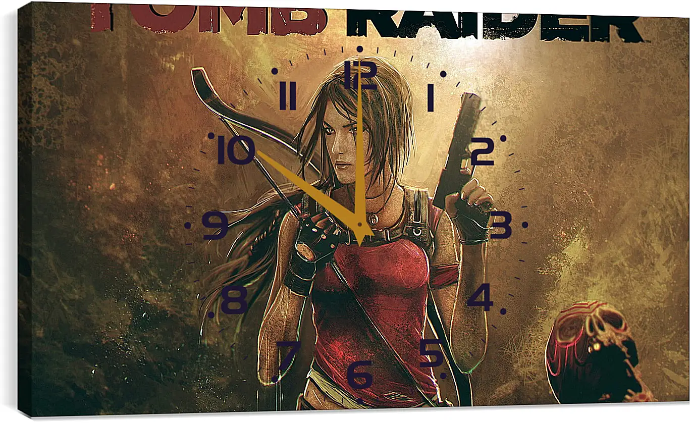 Часы картина - tomb raider, lara croft, weapons