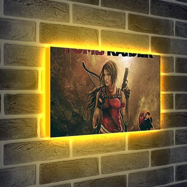 Лайтбокс световая панель - tomb raider, lara croft, weapons