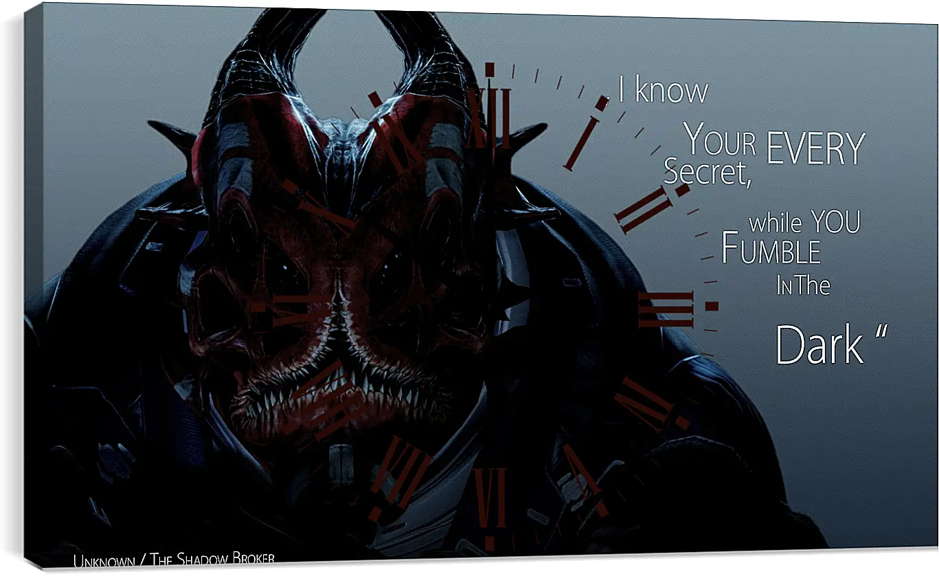 Часы картина - mass effect 3, quote, look
