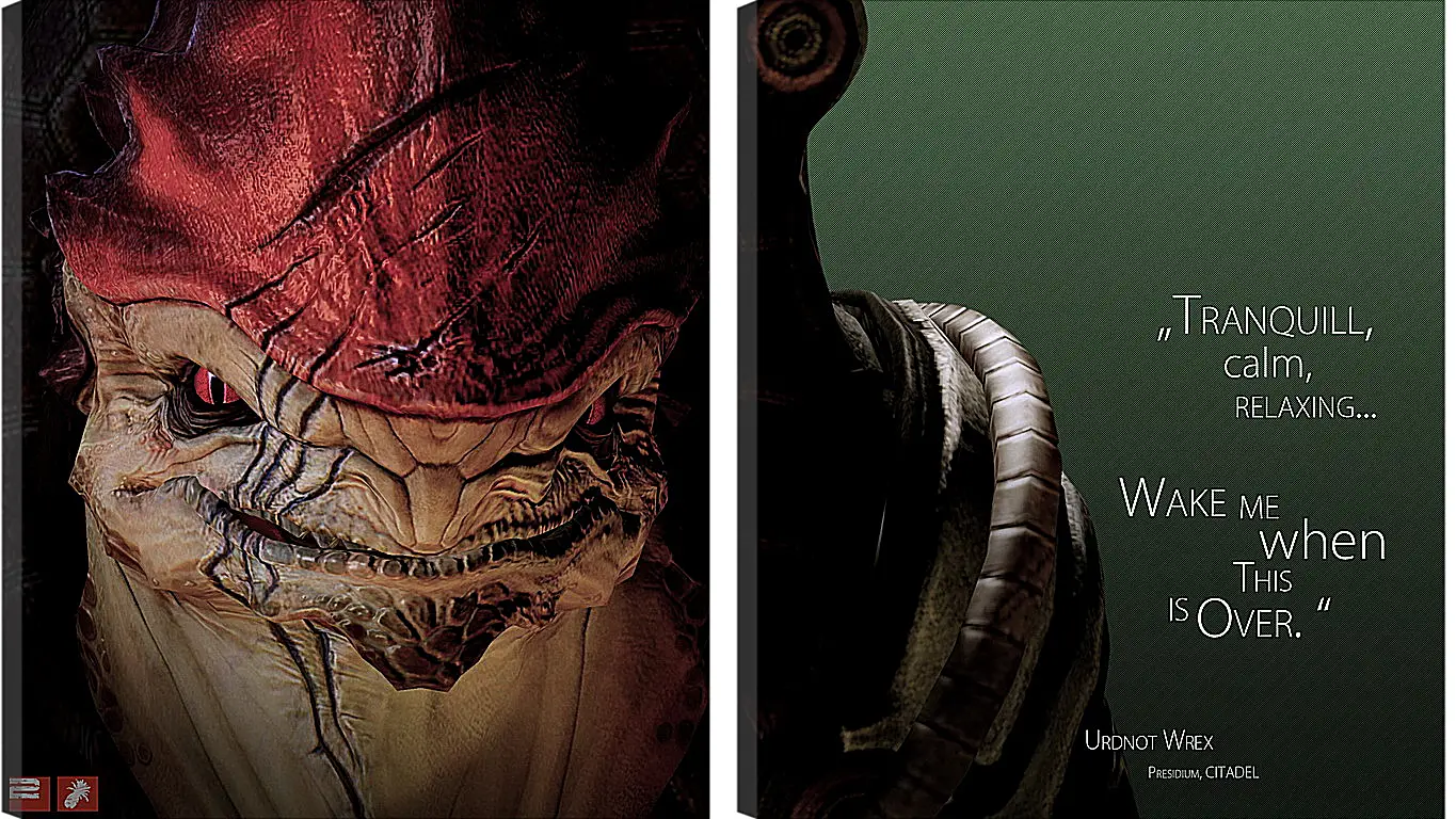 Модульная картина - mass effect 3, urdnot wrex, character
