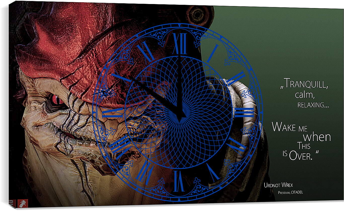 Часы картина - mass effect 3, urdnot wrex, character
