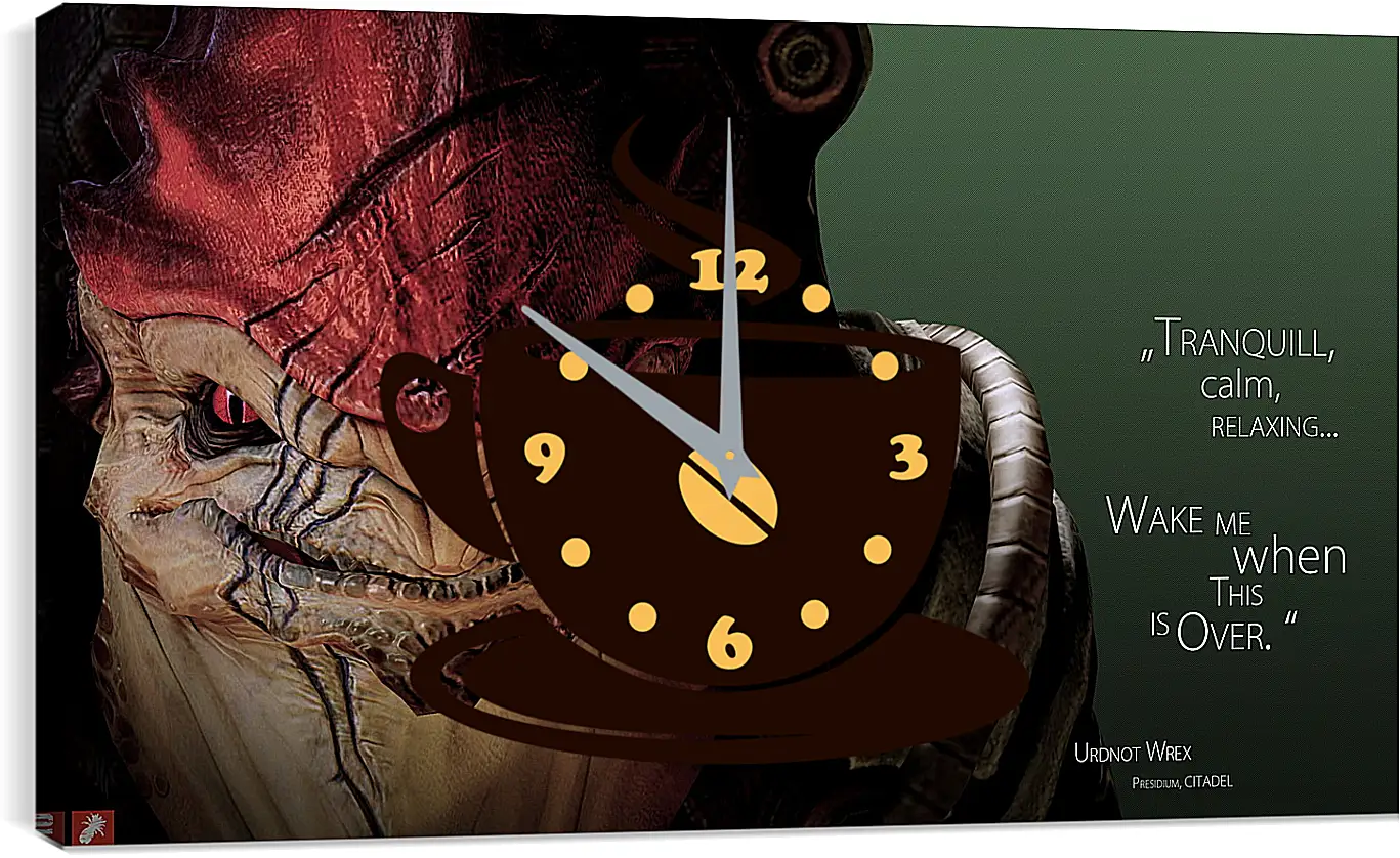 Часы картина - mass effect 3, urdnot wrex, character
