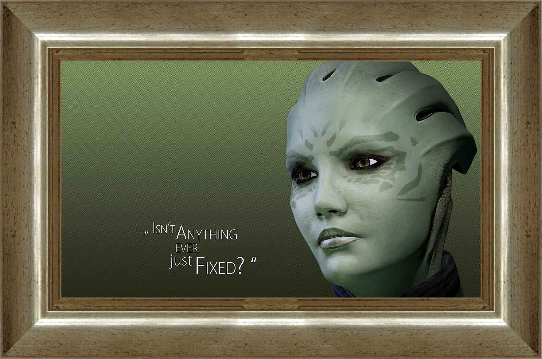 Картина в раме - mass effect 3, shiala, quote
