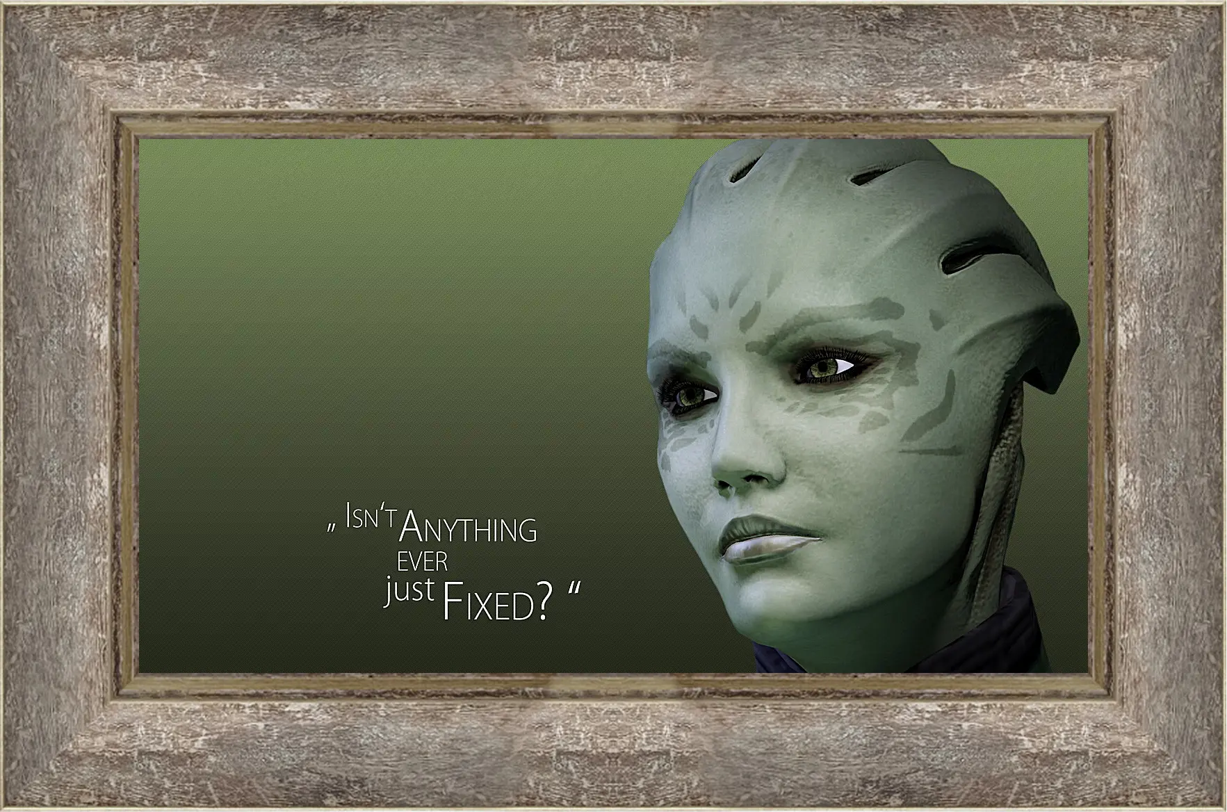 Картина в раме - mass effect 3, shiala, quote
