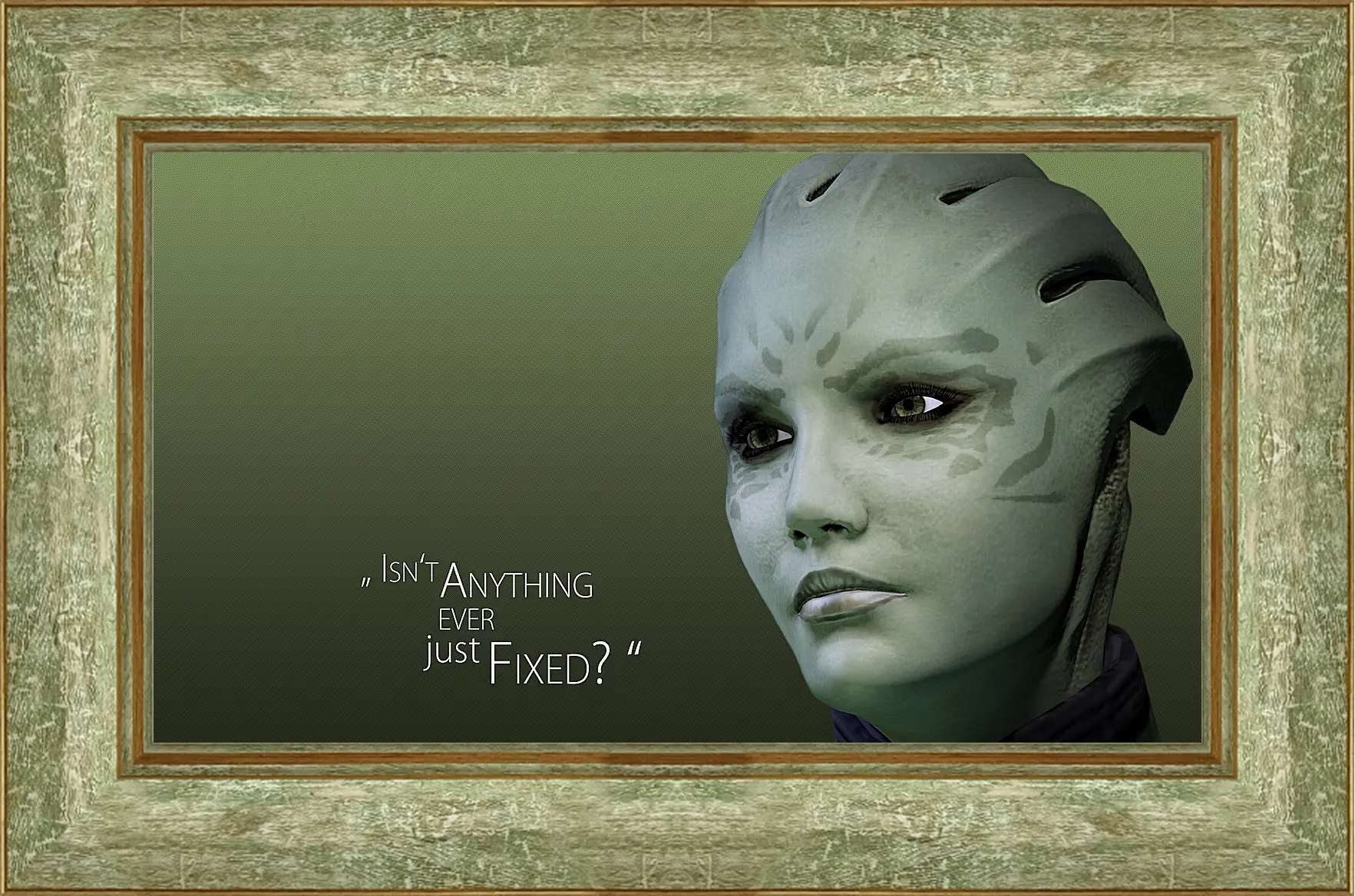 Картина в раме - mass effect 3, shiala, quote
