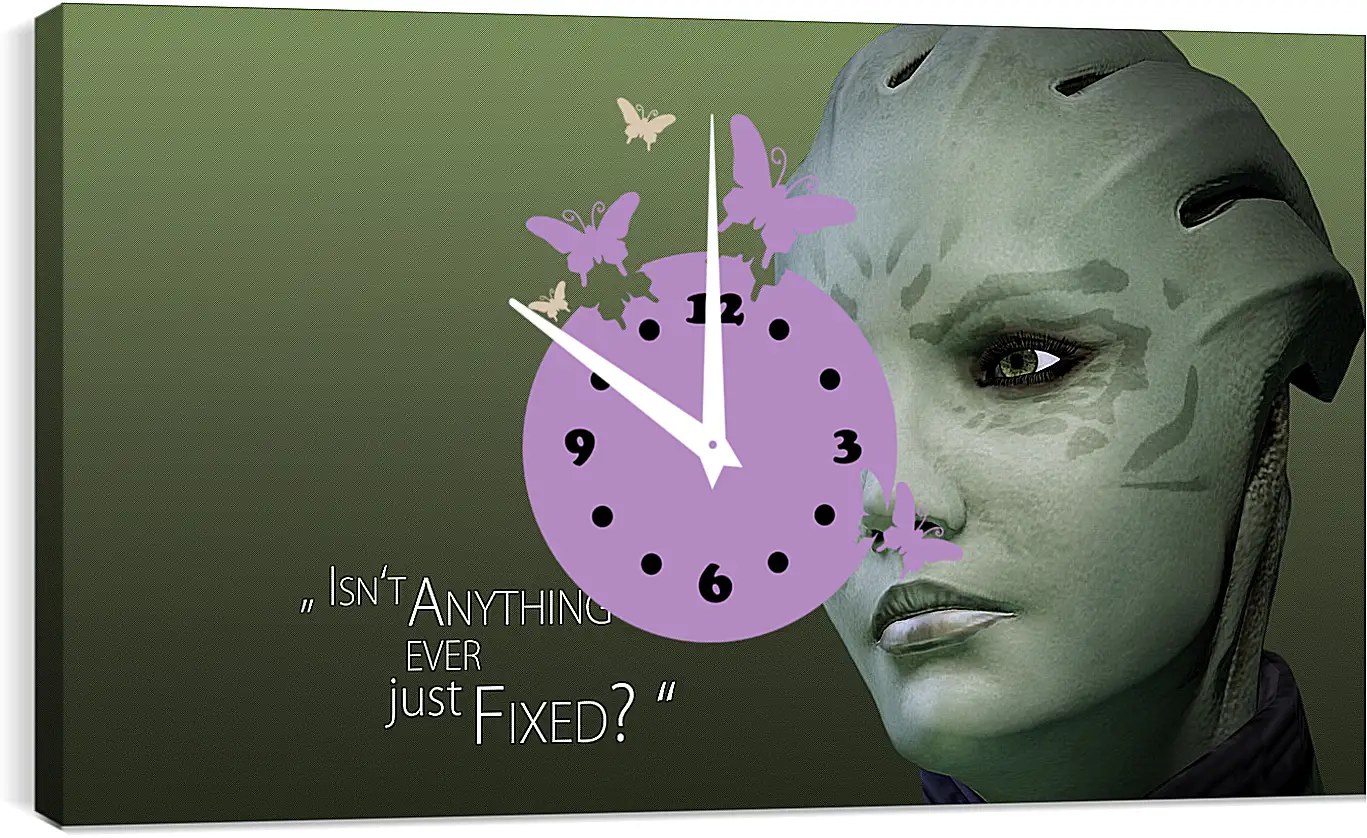 Часы картина - mass effect 3, shiala, quote
