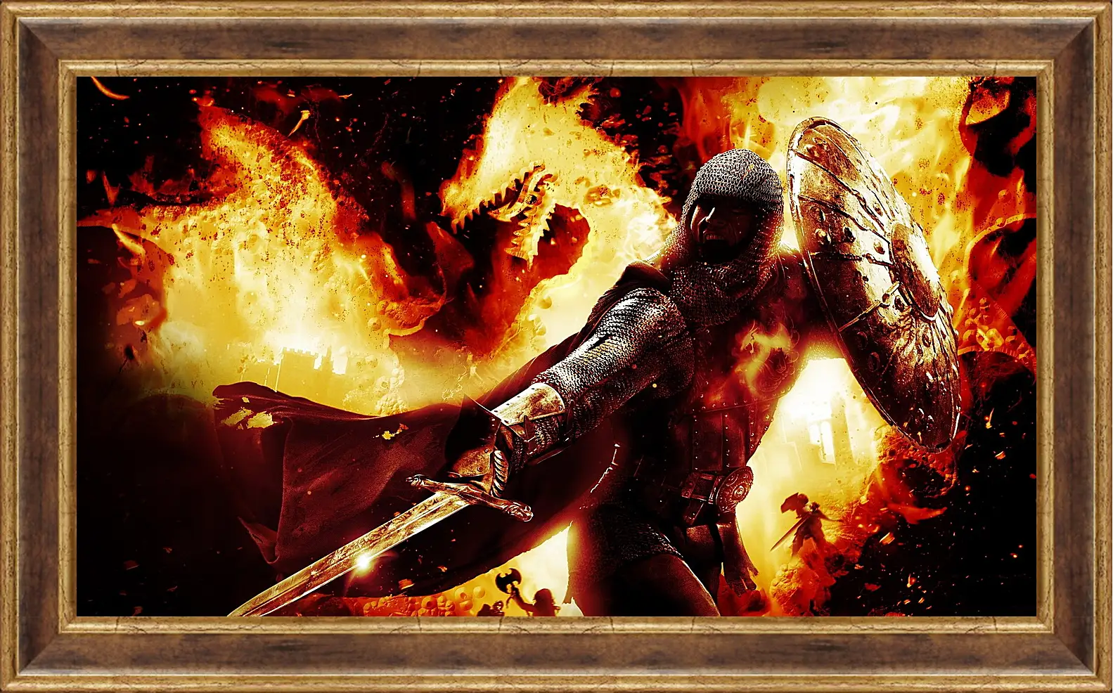 Картина в раме - dragons dogma, sword, shield
