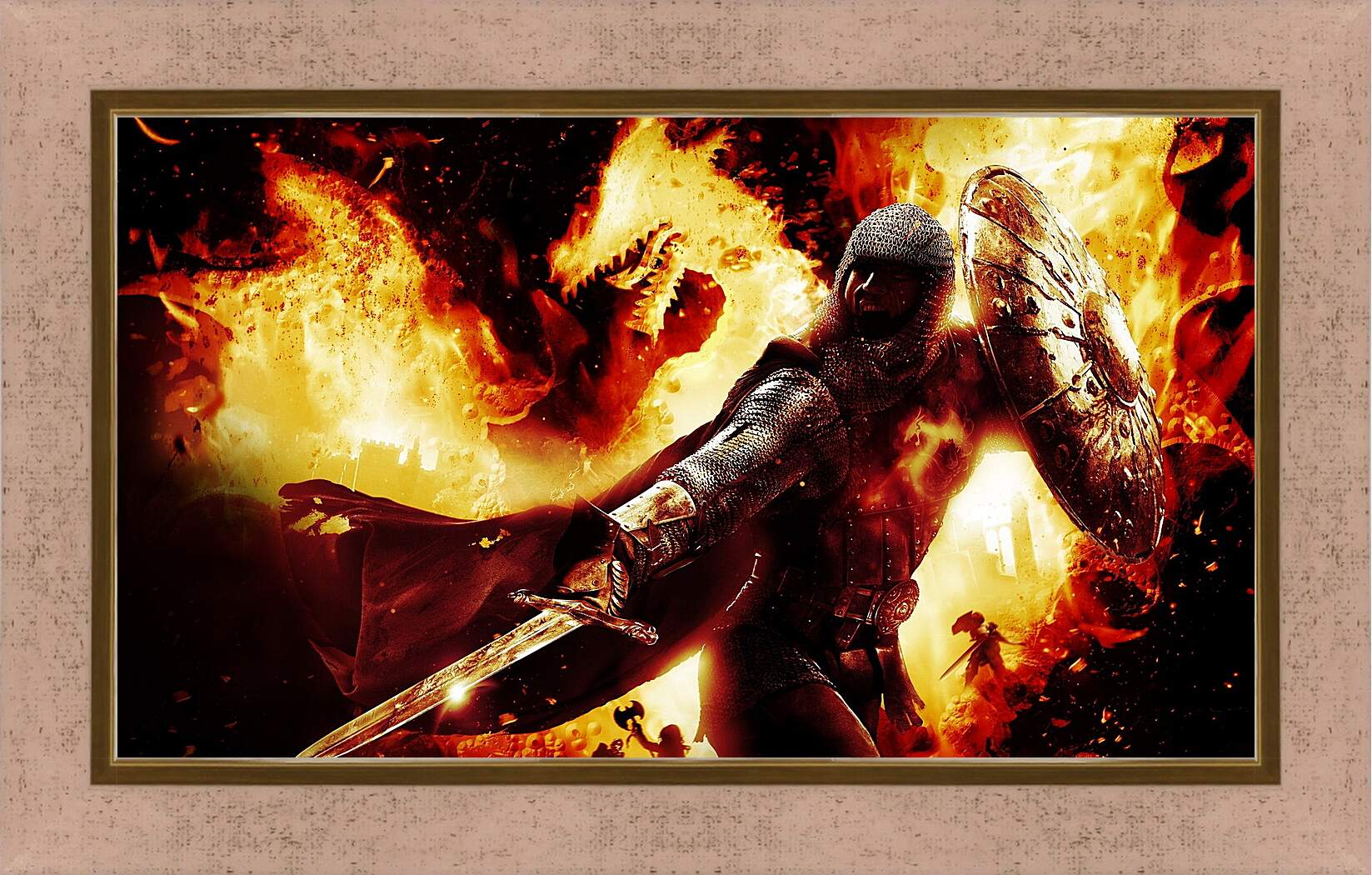 Картина в раме - dragons dogma, sword, shield

