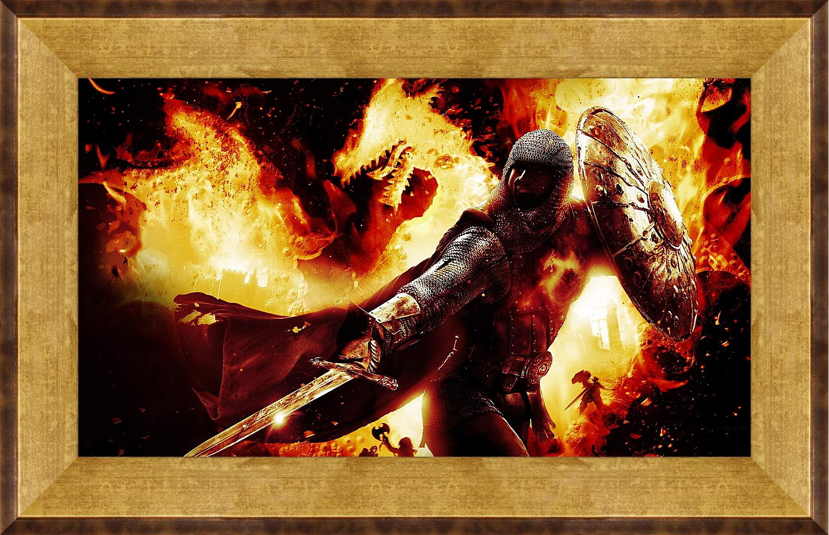 Картина в раме - dragons dogma, sword, shield

