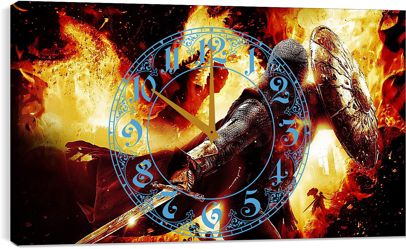 Часы картина - dragons dogma, sword, shield
