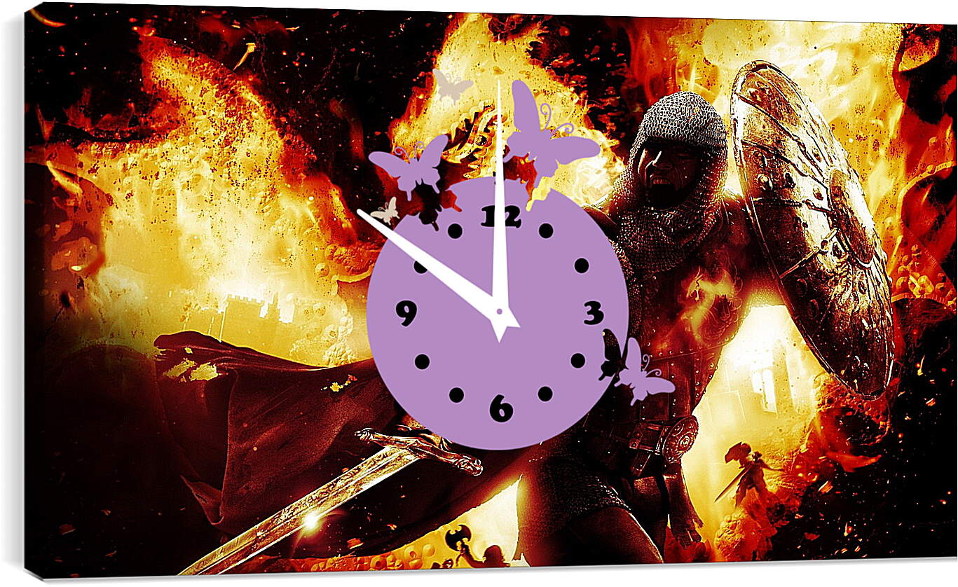 Часы картина - dragons dogma, sword, shield
