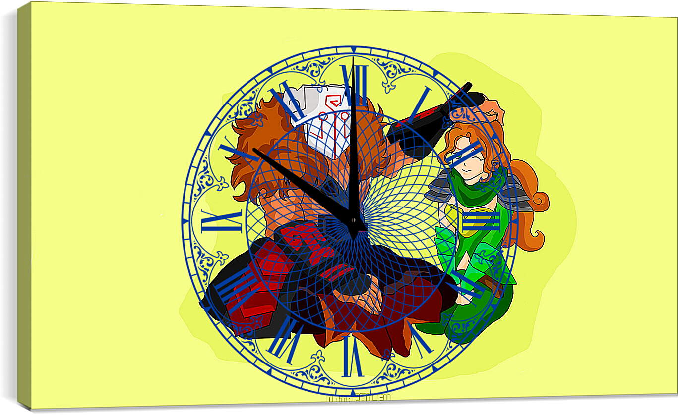 Часы картина - juggernaut, windrunner, dota 2
