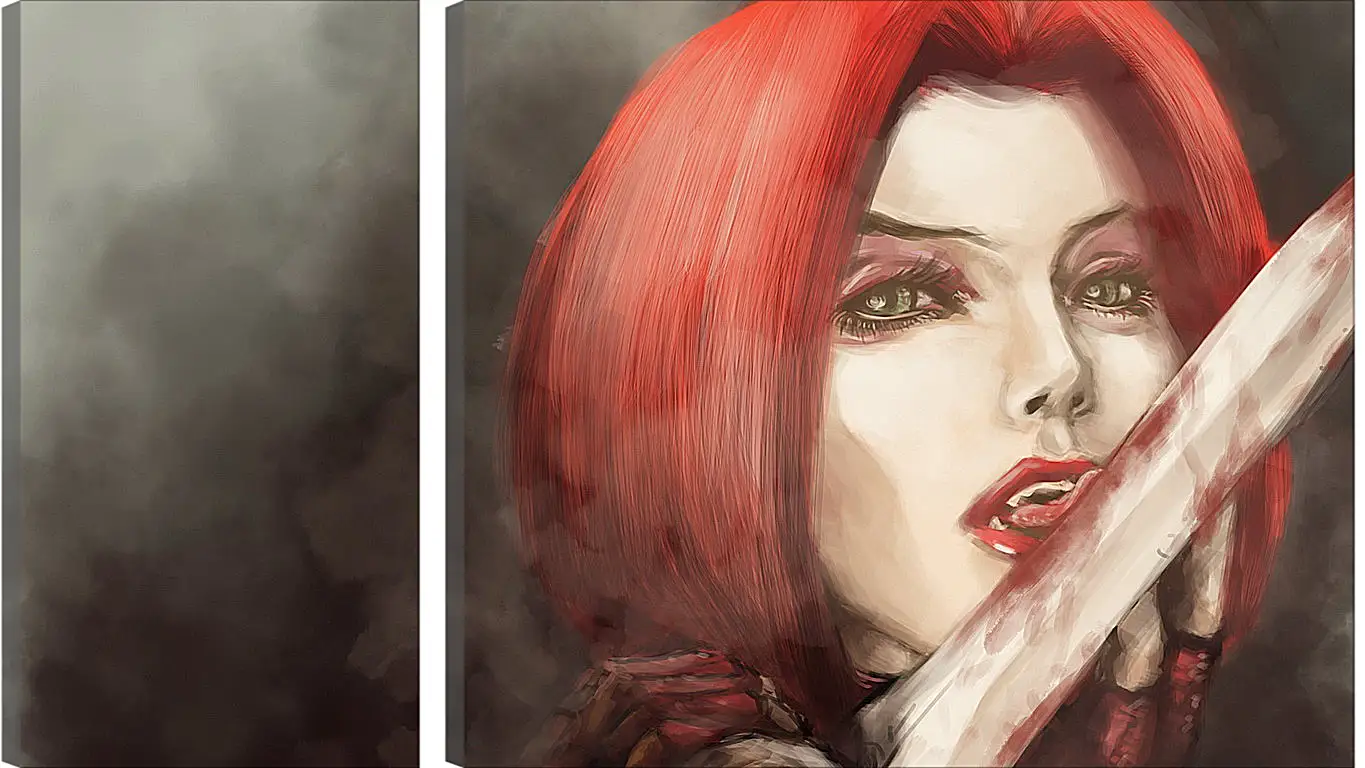 Модульная картина - bloodrayne, girl, blood
