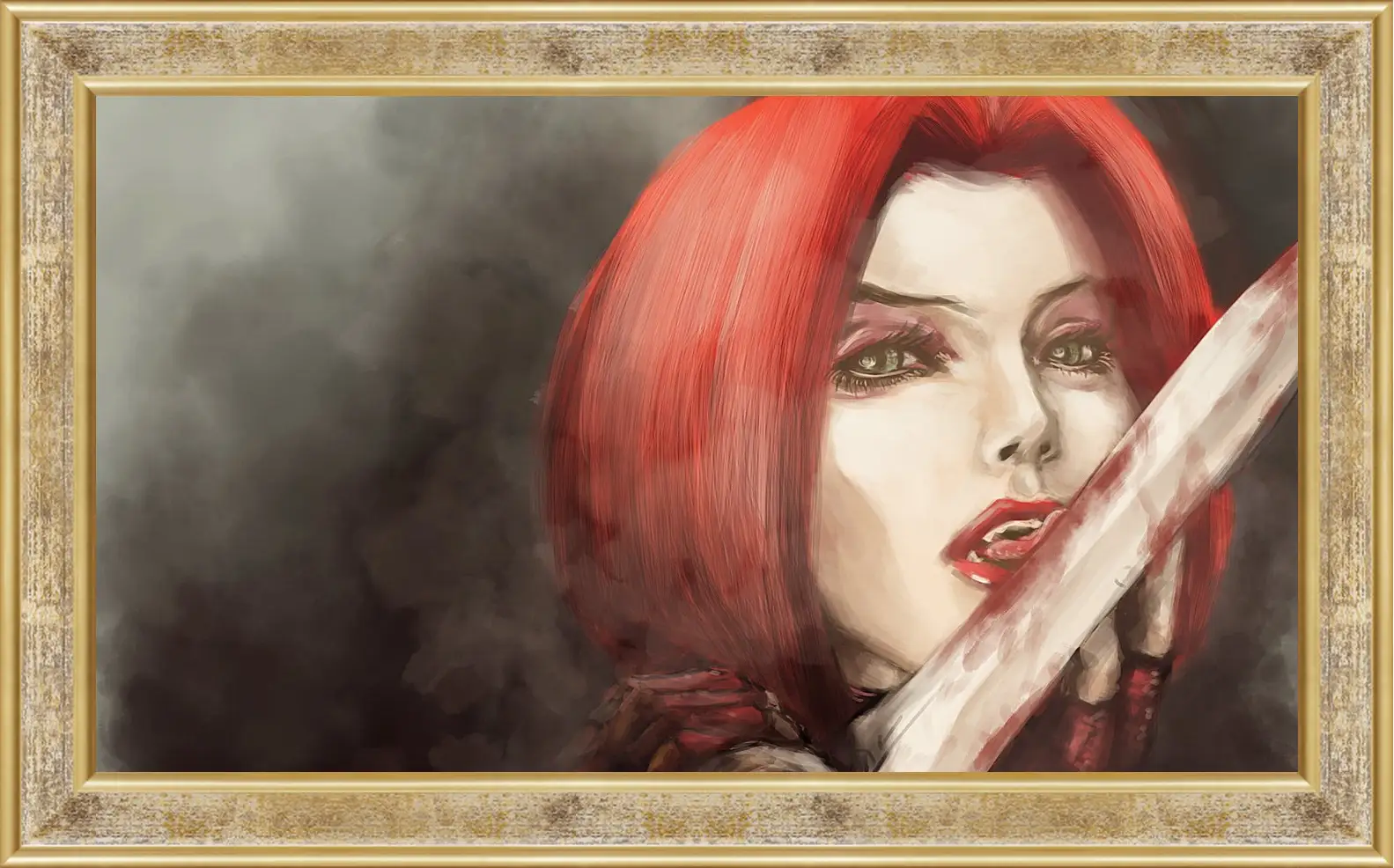 Картина в раме - bloodrayne, girl, blood
