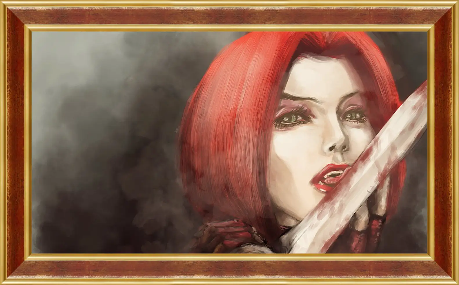 Картина в раме - bloodrayne, girl, blood
